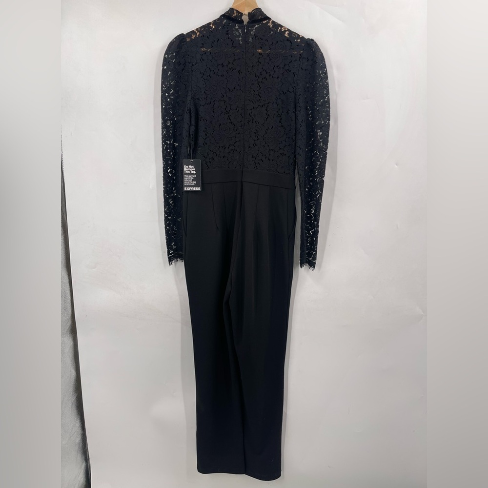 NWT EXPRESS BLACK LACE JUMPSUIT LONG SLEEVE VELVET TRIM
Size 4 - Picture 10 of 13